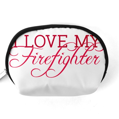 I Love My Firefighter Accessory Pouch (Medium) from ArtsNow.com Back