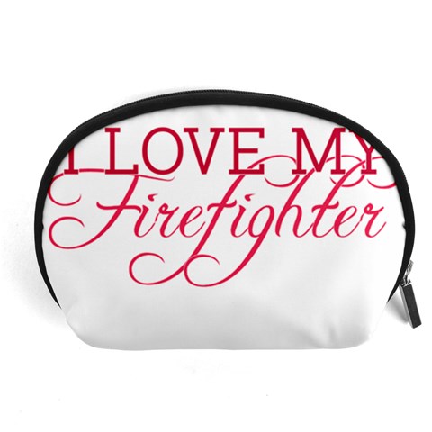 I Love My Firefighter Accessory Pouch (Large) from ArtsNow.com Front