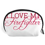 I Love My Firefighter Accessory Pouch (Large)