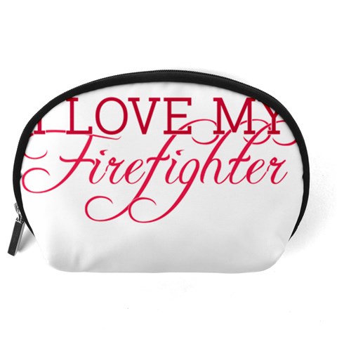 I Love My Firefighter Accessory Pouch (Large) from ArtsNow.com Back