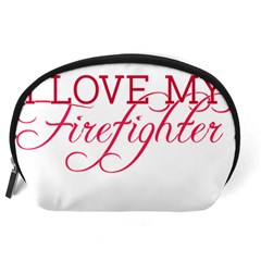 I Love My Firefighter Accessory Pouch (Large) from ArtsNow.com Back