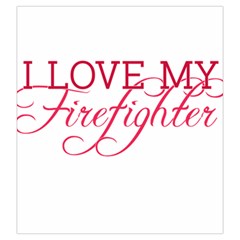 I Love My Firefighter Drawstring Pouch (Large) from ArtsNow.com Front