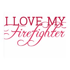 I Love My Firefighter Double Sided Flano Blanket (Mini) from ArtsNow.com 35 x27  Blanket Front