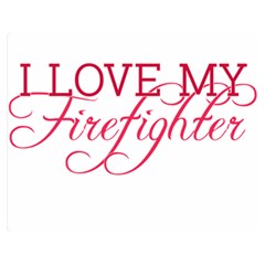 I Love My Firefighter Double Sided Flano Blanket (Medium) from ArtsNow.com 60 x50  Blanket Front