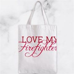 I Love My Firefighter Zipper Classic Tote Bag from ArtsNow.com Back