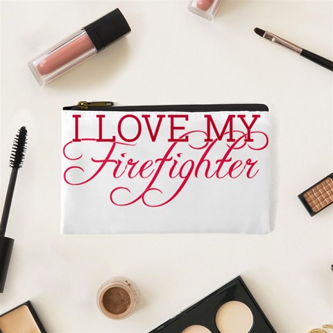 I Love My Firefighter Cosmetic Bag (XS) from ArtsNow.com Front