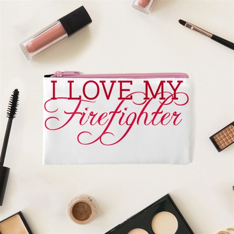 I Love My Firefighter Cosmetic Bag (XS) from ArtsNow.com Front