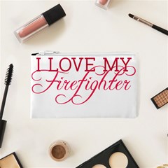 I Love My Firefighter Cosmetic Bag (XS) from ArtsNow.com Front