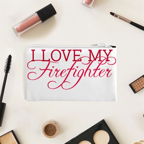 I Love My Firefighter Cosmetic Bag (XS) from ArtsNow.com Back