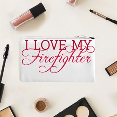 I Love My Firefighter Cosmetic Bag (XS) from ArtsNow.com Back