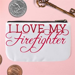 I Love My Firefighter Large Coin Purse from ArtsNow.com Back