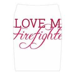 I Love My Firefighter Midi Wrap Pencil Skirt from ArtsNow.com Back