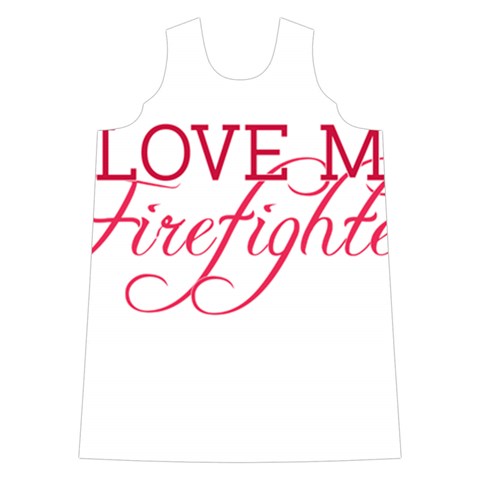 I Love My Firefighter Shoulder Cutout Velvet One Piece from ArtsNow.com Front