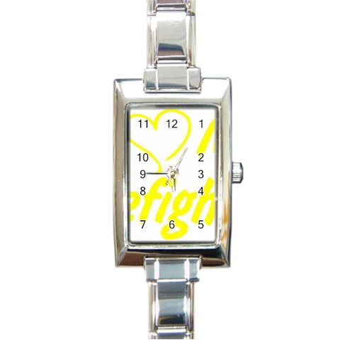 I Love My Firefighter Rectangle Italian Charm Watch from ArtsNow.com Front