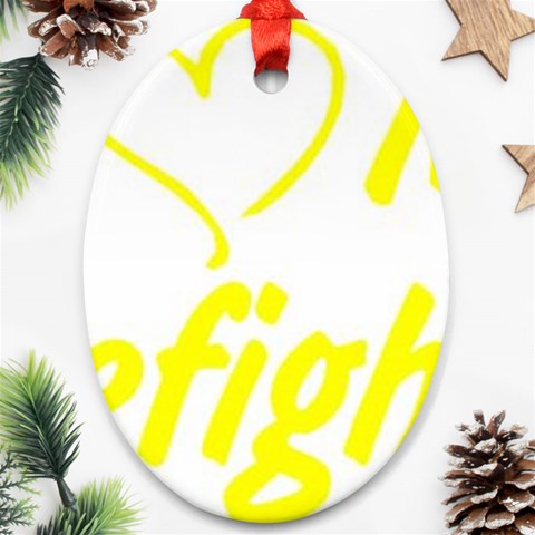 I Love My Firefighter Ornament (Oval) from ArtsNow.com Front