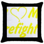 I Love My Firefighter Throw Pillow Case (Black)