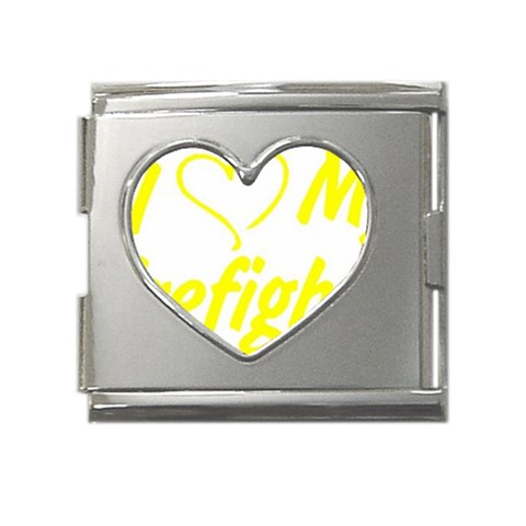 I Love My Firefighter Mega Link Heart Italian Charm (18mm) from ArtsNow.com Front