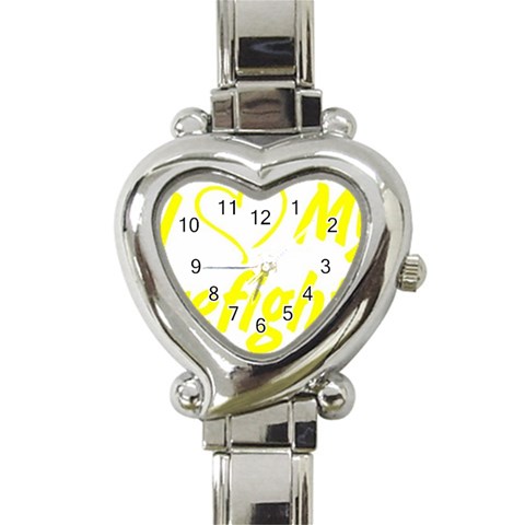 I Love My Firefighter Heart Italian Charm Watch from ArtsNow.com Front