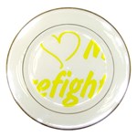 I Love My Firefighter Porcelain Plate