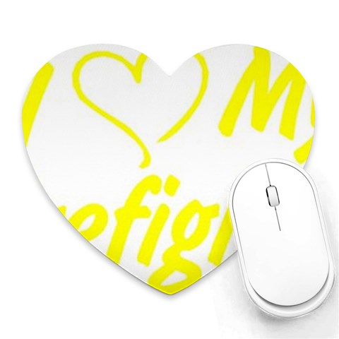 I Love My Firefighter Heart Mousepad from ArtsNow.com Front