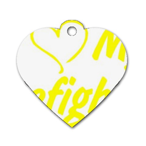 I Love My Firefighter Dog Tag Heart (One Side) from ArtsNow.com Front