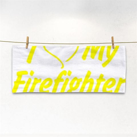 I Love My Firefighter Hand Towel from ArtsNow.com Front