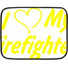 I Love My Firefighter Double Sided Fleece Blanket (Mini) from ArtsNow.com 35 x27  Blanket Front