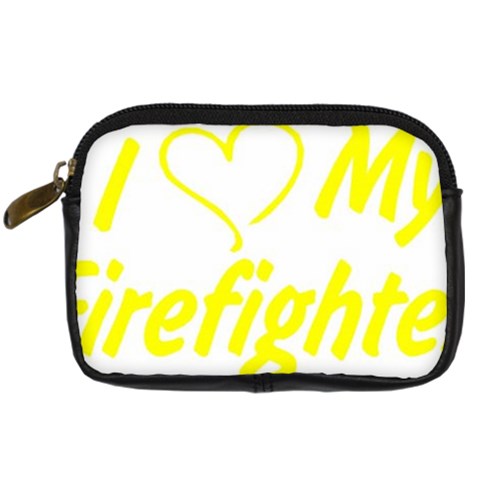 I Love My Firefighter Digital Camera Leather Case from ArtsNow.com Front