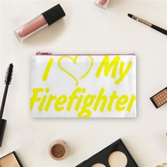 I Love My Firefighter Cosmetic Bag (Small) from ArtsNow.com Front