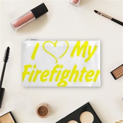 I Love My Firefighter Cosmetic Bag (Small) from ArtsNow.com Front