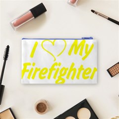 I Love My Firefighter Cosmetic Bag (Small) from ArtsNow.com Back