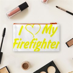 I Love My Firefighter Cosmetic Bag (Small) from ArtsNow.com Back