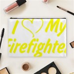 I Love My Firefighter Cosmetic Bag (Large)