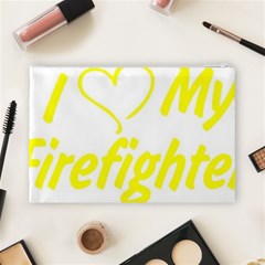 I Love My Firefighter Cosmetic Bag (Large) from ArtsNow.com Back