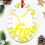 I Love My Firefighter Oval Filigree Ornament (Two Sides)