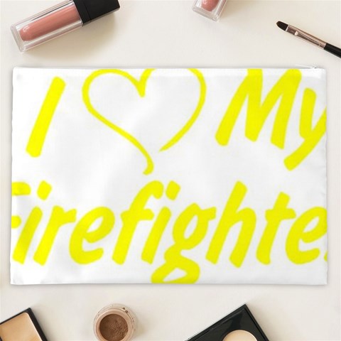 I Love My Firefighter Cosmetic Bag (XXL) from ArtsNow.com Back