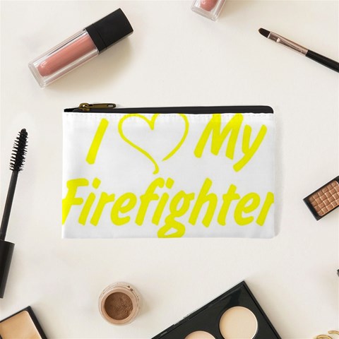 I Love My Firefighter Cosmetic Bag (XS) from ArtsNow.com Front