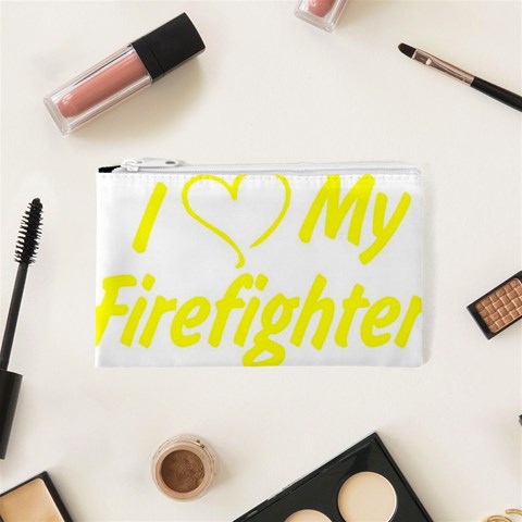 I Love My Firefighter Cosmetic Bag (XS) from ArtsNow.com Front