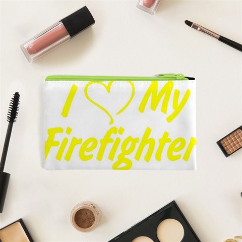 I Love My Firefighter Cosmetic Bag (XS) from ArtsNow.com Back