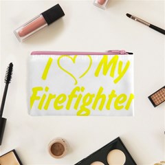 I Love My Firefighter Cosmetic Bag (XS) from ArtsNow.com Back