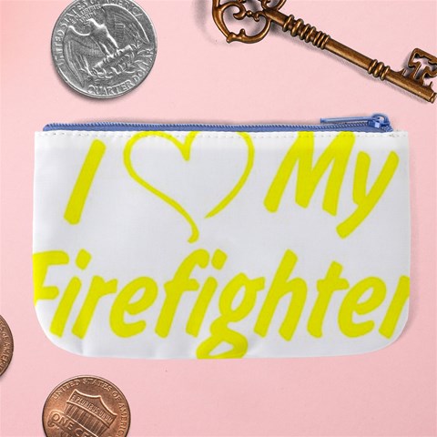 I Love My Firefighter Large Coin Purse from ArtsNow.com Back