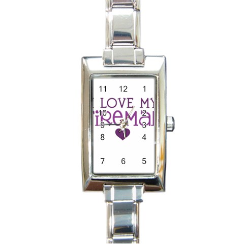 I Love My Fireman Rectangle Italian Charm Watch from ArtsNow.com Front