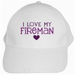 I Love My Fireman White Cap