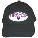 I Love My Fireman Black Cap