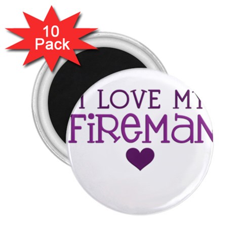 I Love My Fireman 2.25  Magnet (10 pack) from ArtsNow.com Front