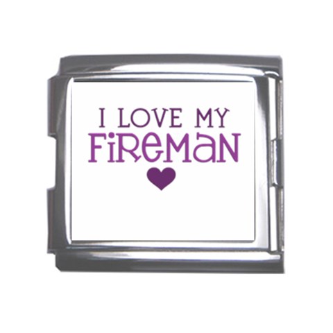 I Love My Fireman Mega Link Italian Charm (18mm) from ArtsNow.com Front