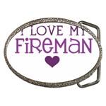 I Love My Fireman Belt Buckle