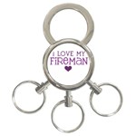 I Love My Fireman 3-Ring Key Chain