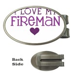 I Love My Fireman Money Clip (Oval)