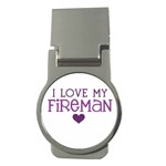 I Love My Fireman Money Clip (Round)